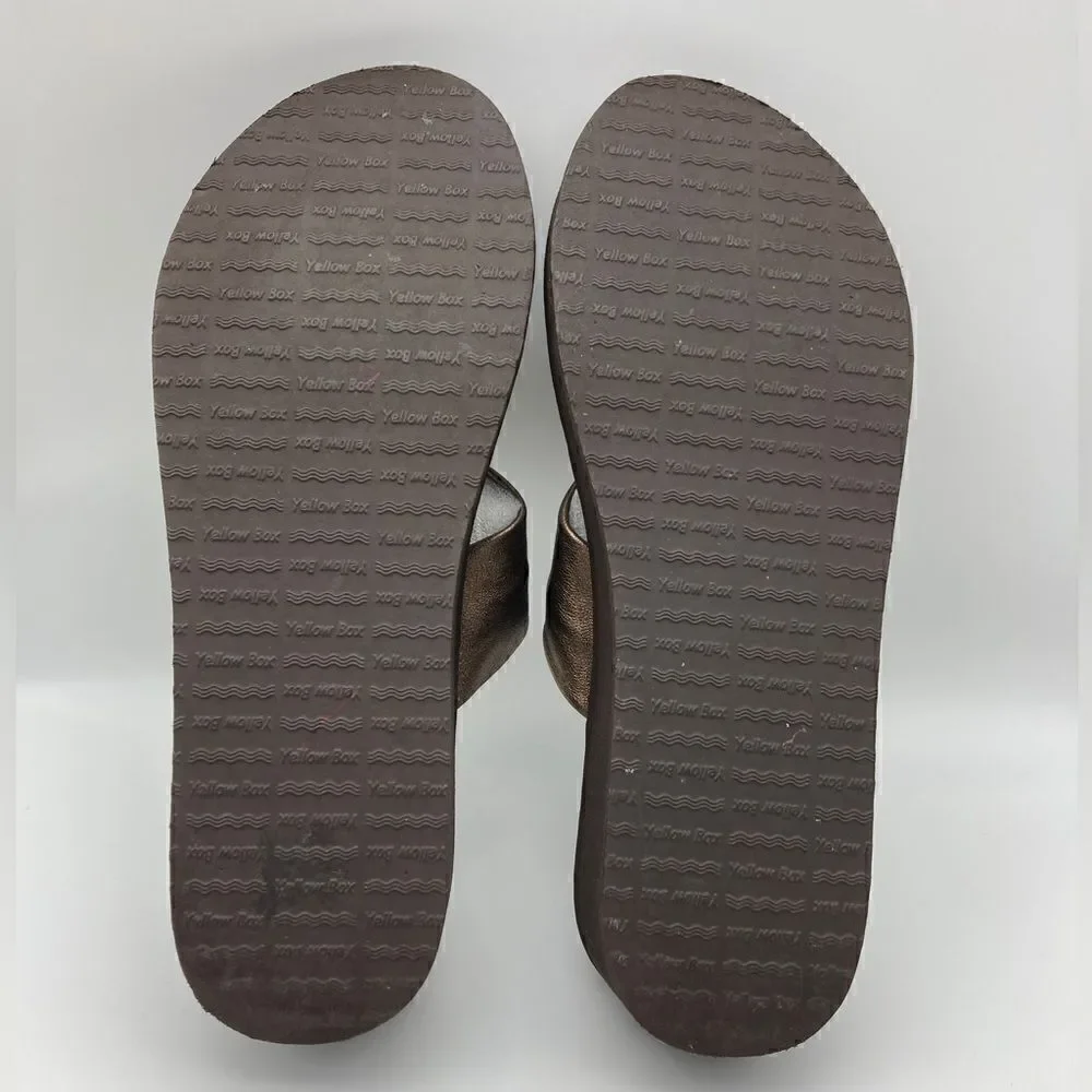 Yellow Box Duncan Leather Bronze Sandals Size 9